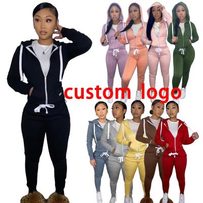 China 2021 Fashionable Winter Wholesale Custom Plain Sniff Plus Size Streetwear Sports 2 Pieces Set Women Sweatsuit Set Tracksuit for sale