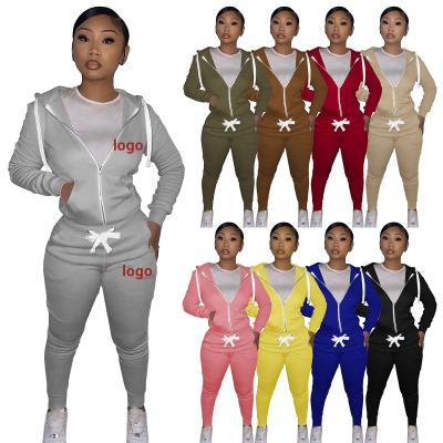 China New Arrival QUICK DRY Autumn Women Two Piece Set Clothing 2 Piece Set For Women Autumn Solid Top Two Piece Pants Set for sale