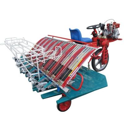 China Rice planting best price chinese agricultural style high efficiency lathe resting type paddy field manual 6 rows rice transplanter for sale for sale