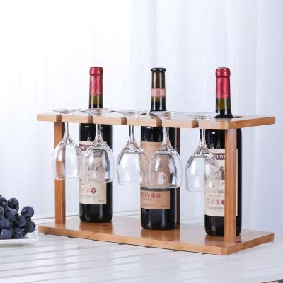 China Removable Cover Countertop Wooden Wine Bottle Storage Rack Bamboo Wine Rack for sale