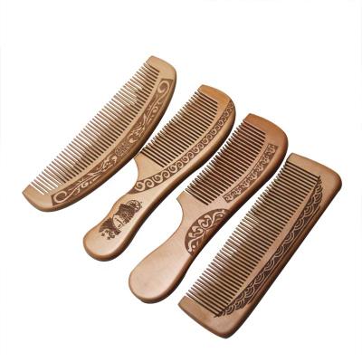 China China Customization Logo Wooden Natural Wide Tooth Comb Wooden Comb for sale