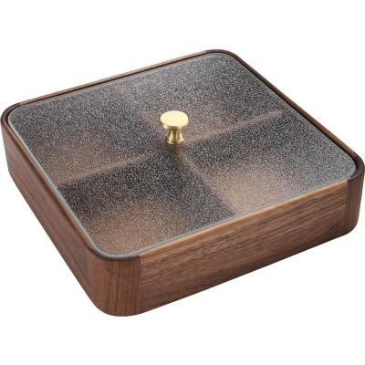 China Biodegradable Hanging Necklace Ear Studs Luxury Walnut Wooden Gift Storage Jewelry Box for sale