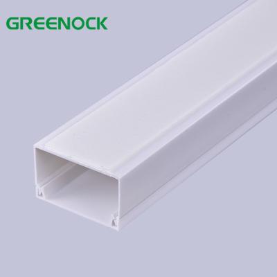 China High Quality PVC Easy Open Cable Trunking Electrical Wires Installation Solid White PVC Gutter 100x60 With Adhesive for sale