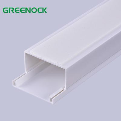 China PVC Dado Cable Trunks of White Electrical Trunking Self Adhesive Electrical Tranking for installation of electrical wires for sale