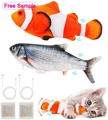 China Funny Interactive Pets Stocked Rest Chew Bite Kick Supplies for Cat Kitten Kitty Electric Moving Fish Cat Toy for sale