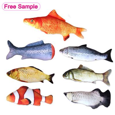 China Realistic Interactive Collapsing Fish Stocked Cat Kicker Catnip Toys For Pets Kitten Electric Moving Fish Cat Indoor Toy for sale