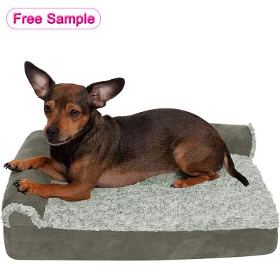 China Travel Calming Foldable Washable Memorial Memory To Foam Dog Bed Orthopedic Sofa Couch Manufacturer for sale