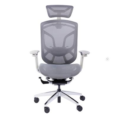 China Dvary Height Seats Ergonomic Office Chair Comfortable Polished Alu Base Light Grey for sale