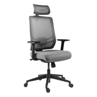 China High Back Executive Office Chair 340mm With Headrest Full Grey Mesh Ergonomic for sale