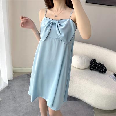 China New arrivals luxury satin women's ice silk sleepwear QUICK DRY plus size summer nightgown for women for sale