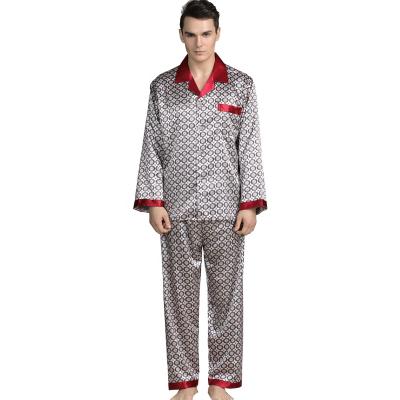 China Luxurious QUICK DRY wholesale silk long sleeve satin men's pajamas sets plus size nightgown for men for sale