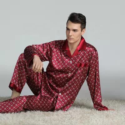 China Wholesale QUICK DRY Luxury Silk Pajamas Mens Satin Long Sleeve Summer Plus Size Sleepwear For Men for sale