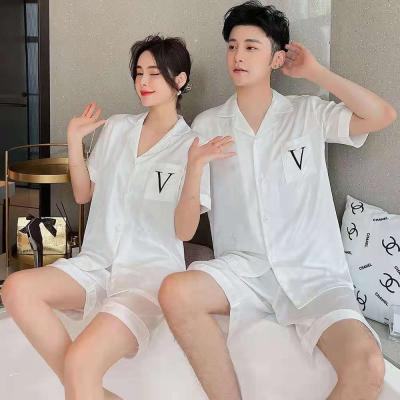 China New Arrivals QUICK DRY Ice Solid Sleepwear Women Summer Sleepwear Shorts Wholesale Silk Satin Pajamas Sets For Women for sale