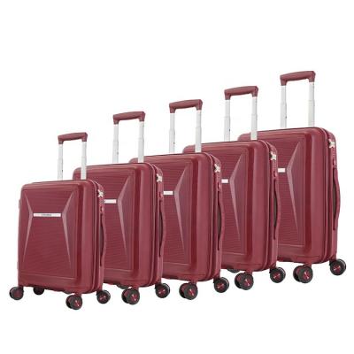 China Classic PP Promotional Gifts Strip PP Suitcase Carry On Cabin Size Travel Business Trolley PP Luggage for sale