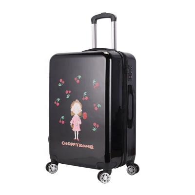 China Hot Sale Fashionable Cartoon Printing Spinner ABS Trolley Carry On Suitcase, Travel Luggage Sets For Girls for sale