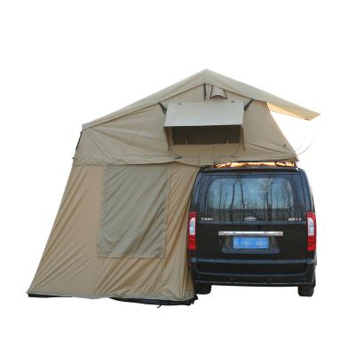 China Outdoor Car Equipment Double Roof Top Tent Durable Camping Car Side SUV Self-propelled Tent With Back Wall for sale