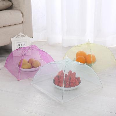 China Durable Custom Mesh Square Folding Food Cover Solid Color Fly Proof Food Dust Cover Table for sale