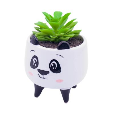 China Wholesale Price Wholesale Panda Pattern Modern Small Ceramic Flower Pot Modern Cheap Living Room for sale