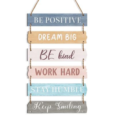 China Christmas Decoration Customized Art Decorative Hanging Plaque Wooden Vintage Ladder Shape Blessing Word Wall Sign Decor Rustic Hanging Sign for sale