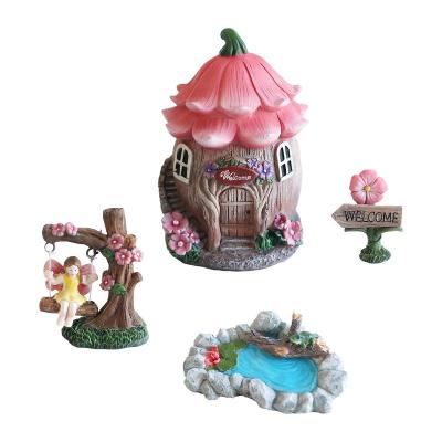 China Christmas Decoration Fairy Tale Decorated Pond Swing Hut Mini Garden Home Yard Room Fairy Birthday Decoration for sale