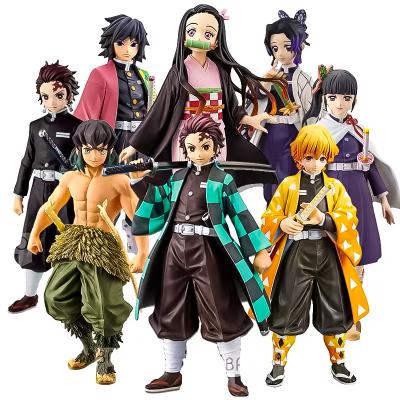 China High Quality OEM 6 Style Demon Slayer Kimetsu PVC No Model Figure Toys Garage Kit Action Yaiba Anime Tanjirou GK PVC Action Figure for sale