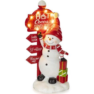 China Global LED Signpost Christmas Snowman Holiday Light Snowman Reindeer Christmas Decorations Lights Indoor Snowman Figurines for sale