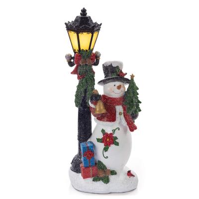 China Wholesale 2022 Ceramic Christmas Decoration Handmade Home Decoration LED Lighting Christmas Tree Snowman Decorations China for sale