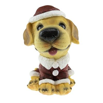 China Yellow Holiday Home Decorated Resin Pups Holiday Christmas and Shelves Christmas Decoration Table Figurine Decoration for sale