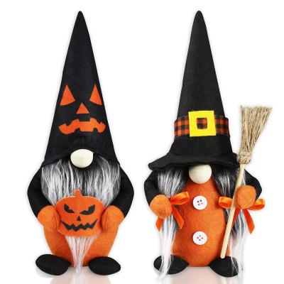 China 2Pcs Halloween Gnomes Plush Gnomes Decorations Halloween Party Mantel Fireplace Decor Handmade Carved Home Decor Orname Elf Gnomes Table Halloween Home Decor for sale