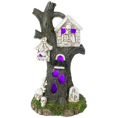 China Christmas Decoration Customize Freestanding Resin Statue Pumpkin Halloween Pumpkin Glow Craft Home Decorative Props Movie Horror Lamp for sale