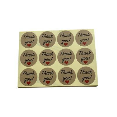 China Scratch Custom Design Adhesive Label Roll Around Paper Circle Thank You Sticker Printing for sale