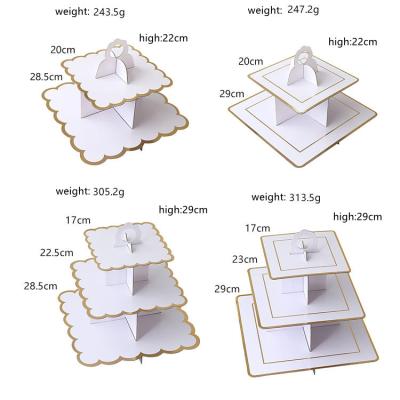 China Viable home party cake stand party dessert table display gilding paper cupcake holder pastry serving tray cupcake display rack for sale