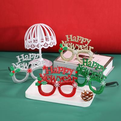 China Plastic Cloth New For 2022 Year Birthday Party Photoshoot Champagne Decoration Top Hat Glasses Party Glasses for sale