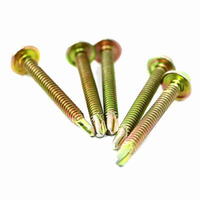 China Wholesale Custom HEX Logo Carbon Steel Yellow Galvanized Self Drilling Screw Hex Head for sale