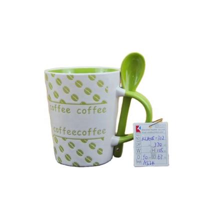 China Sustainable Bulk Items Promotion Europe Coffee Mug Ceramic Coffee Mug With Spoon for sale