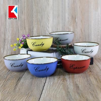 China Viable Factory Wholesale Cheap Porcelain Salad Bowl Ceramics With Antique Design for sale