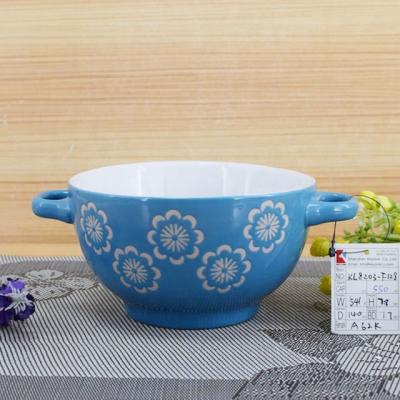 China New Sustainable Color Glazed Ceramic Cereal Soup Bowl Custom Printed Ceramic Bowl for sale