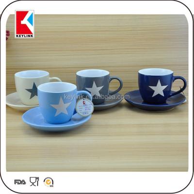 China Viable Competitive Price Bulk Personalized Vintage Coffee Mug White Colored Ceramic Tea Cup And Saucer Sets Factory for sale