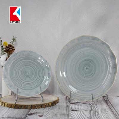 China Disposable round tableware buffet dessert dish napkin ceramic plate for restaurant for sale