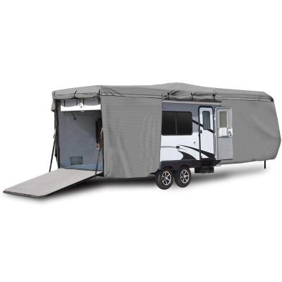 China Waterproof RV Cover RV Cover 38-40 Material With Panels RV Cover Wind Sun Motorhome Travel Trailer Easy UV Zippered Cover for sale