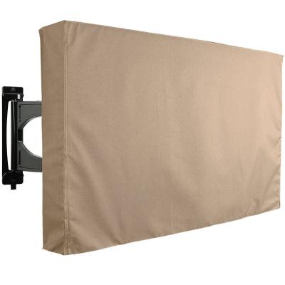 China Custom Durable 600d Canvas Dustproof Protective Cover Outdoor Polyester Fabric TV Covers for Furniture Heavy Duty Outdoor Waterproof TV Cover for sale