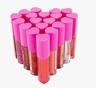 China Free Sample Sunscreen No Logo 18 Color Lip Gloss Glass Cup Non-Stick Lip Gloss Moisturizing Liquid Lipstick for sale