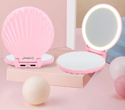 China Free Sample Small Lighted Portable Pocket Led Cosmetic Mirror With Light For Makeup for sale