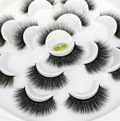 China Slenderness 6D 7 Pair Natural Three-Dimensional Handmade Lotus False Eyelashes Thick Flower Shaped Tray for sale