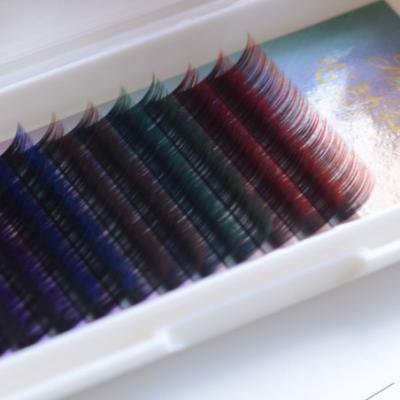 China Natural Slenderness Lash Single Sand Grafted False Eyelashes Color Gradient Dense Grafted Eyelashes Eyelash Vendor Customized Boxes for sale