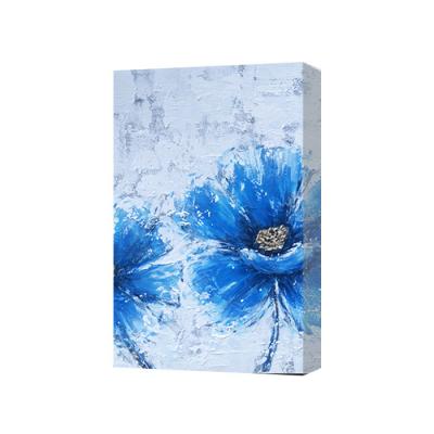 China Quality Modern Custom Blue Handmade Canvas Decorative Flowers Oil Painting for sale