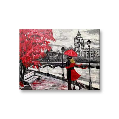 China Classic Farewell Abstract Contrast Style Strong Art Canvas Oil Painting For Wall Decoration for sale