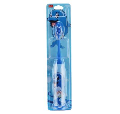 China Children Used PP Cartoon Decorated Handle IPX7 Thin Bristle Waterproof Soft Polished Battery Powered Toothbrush for sale