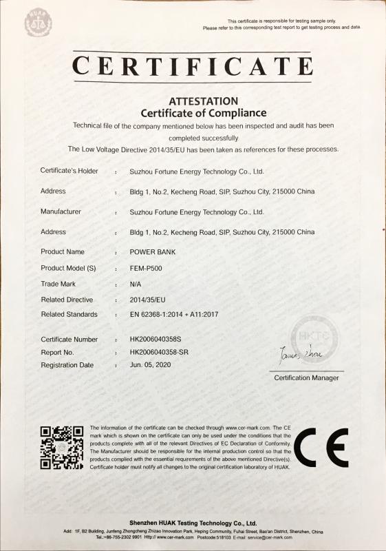 CE - Suzhou Fortune Energy Technology Co., Ltd.