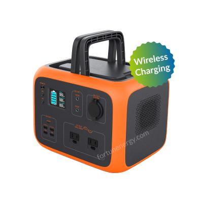 China Home Solar Battery Power Bank 500Wh Portable Mobile Power Station Solar Generator With LED for sale